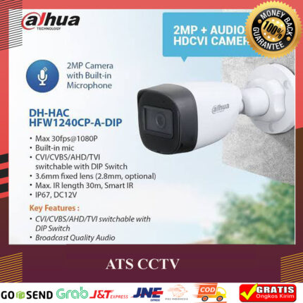 DAHUA HFW1240CP-A-DIP OUTDOOR 2MP AUDIO