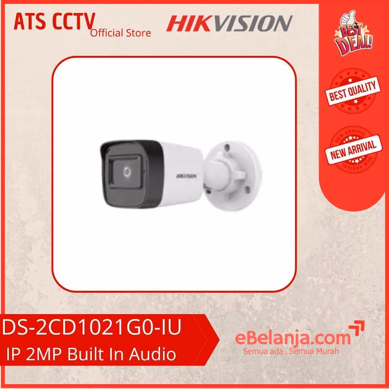 062393f3b9f24f7f9510f292c774384c.jpg Hikvision IP Camera Outdoor 2MP Built In Audio DS-2CD1021G0-IU - Image 1
