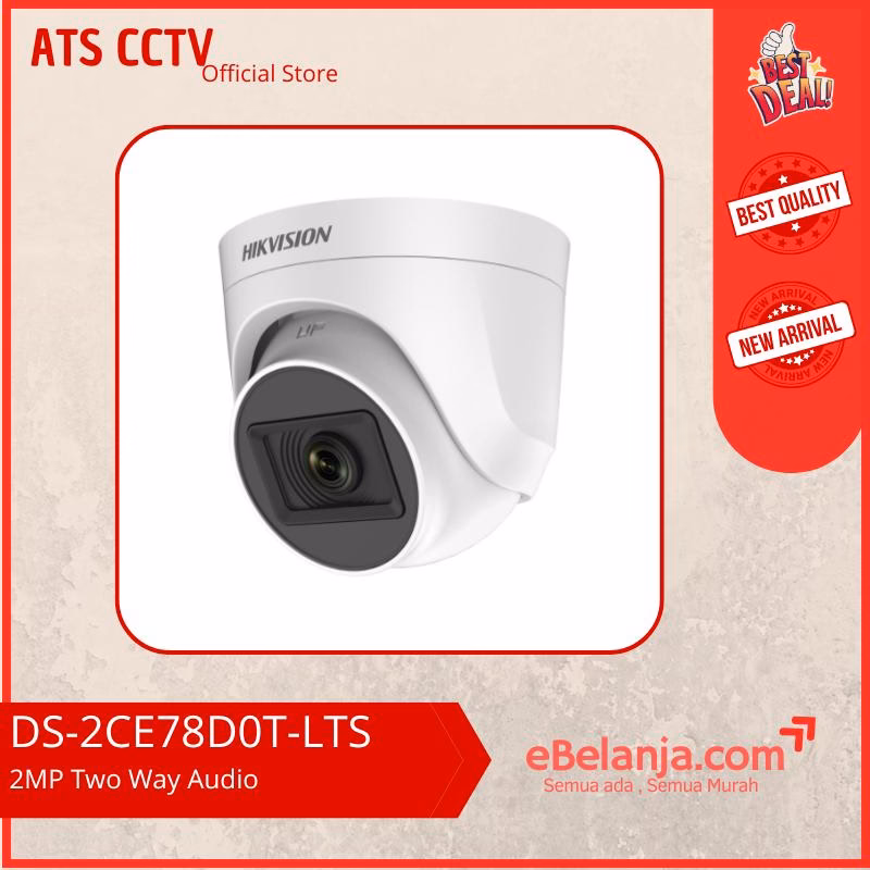 1ac78d8b905f4b718eb9a7919553cf2a.jpg Hikvision Analog Camera Indoor Turret 2MP Smart Hybrid Light Two way Audio DS-2CE78D0T-LTS - Image 1