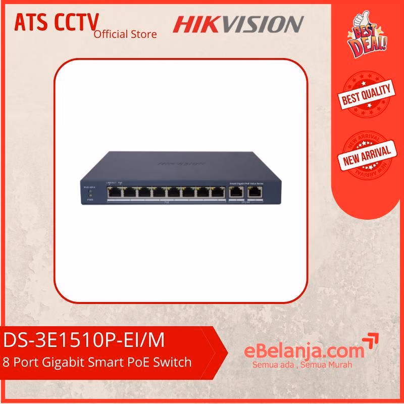 ce41476f3cd748b8ba603e52905461a2.jpg Hikvision Managed Gigabit PoE Switch 10 Port DS-3E1510P-EI/M - Image 1