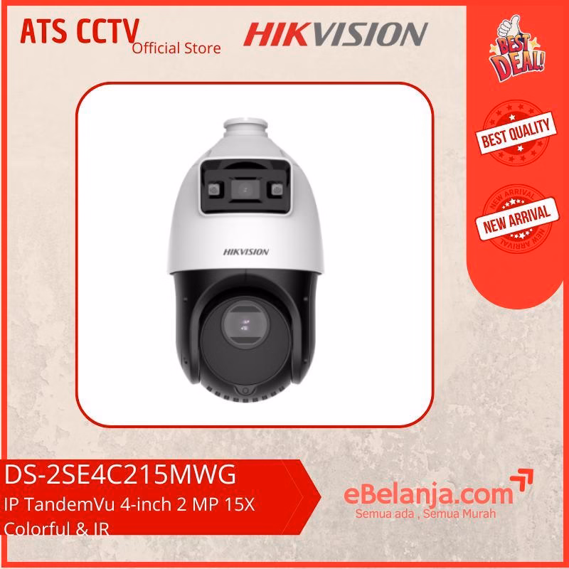 f4831b36af714af7a89237d84aebf486.jpg Hikvision IP Camera Dual Lens TandemVu 2MP+2MP DS-2SE4C215MWG - Image 1