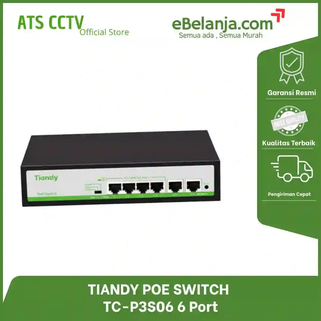 TIANDY TC-P3S06 (1) TIANDY POE SWITCH TIANDY 4 PORT TC-P3S06-F - Image 1